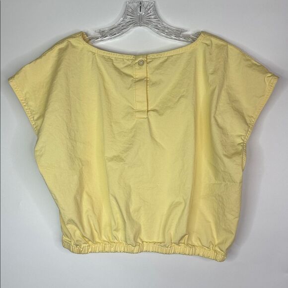 Everlane Yellow Organic Cotton Bubble Top Short Sleeve Shirt Size Large NWT - Picture 2 of 7